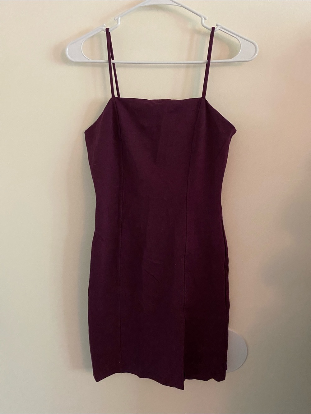 Fashionnova Slim Spaghetti Strap Dress in Plum